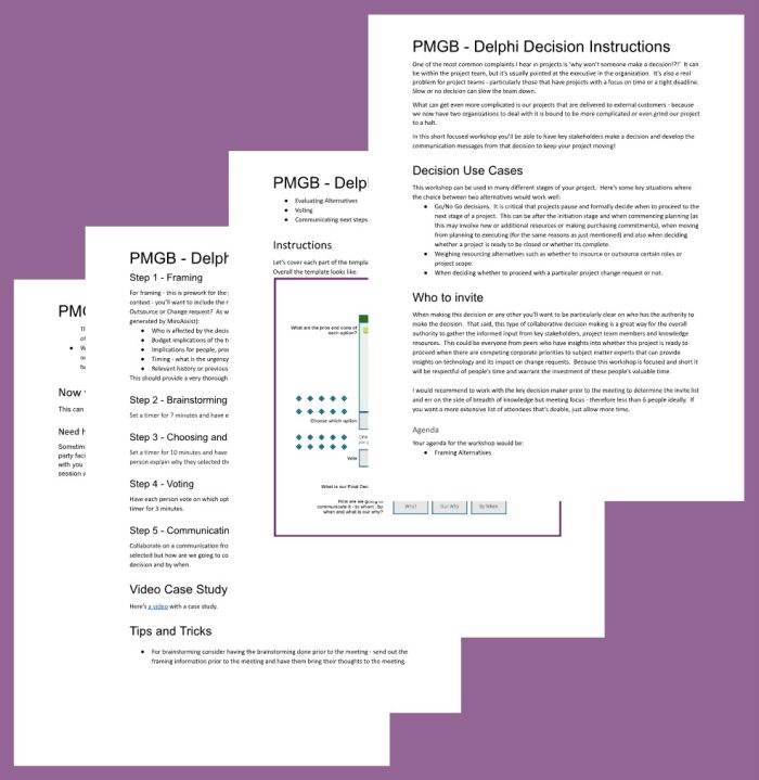 Delphi Decision workshop Instruction Sheet